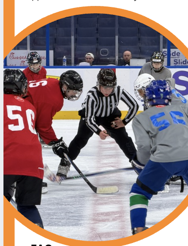 Junior referee at face-off